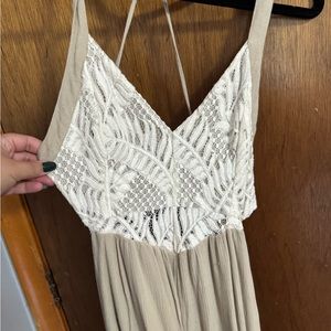 Romper with lace detail and open cross back